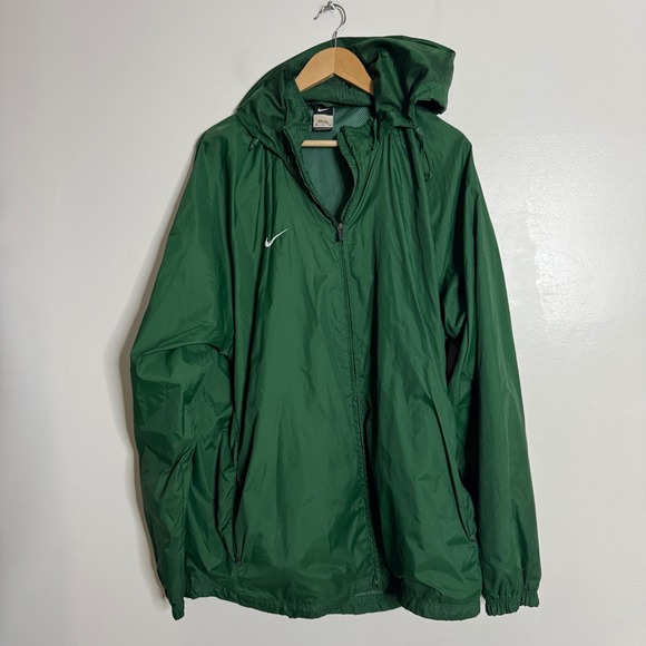 Nike Green Windbreaker Jacket Full Zip Lightweight Coat MSU State Colors - Picture 1 of 6
